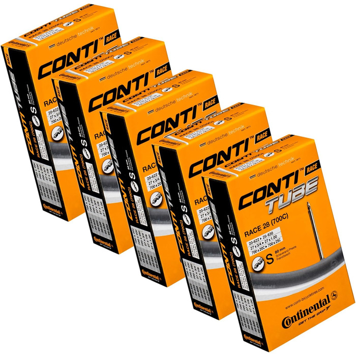 Упаковки для камер Continental Race 28 Tubes Unisex 0180000, чорні, 700 x 20-25c