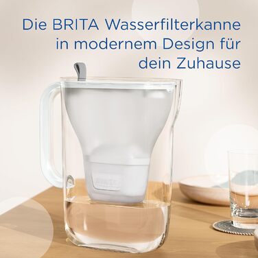 Фільтр для води BRITA Jug Style XL світло-сірий (3,6 л), в т.ч. 1 картридж MAXTRA PRO All-in-1 великий фільтр у сучасному дизайні для холодильника для зменшення вапняного нальоту, хлору, свинцю та міді