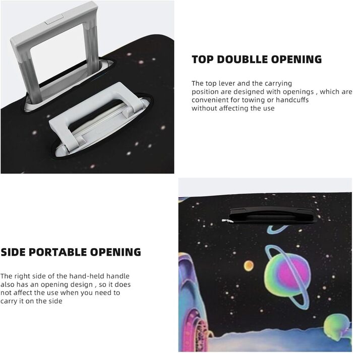 Чохол для валізи Raumschiff, міцний захист, підходить для багажу розміром 45,7 - 81,3 см, малий, Чорний