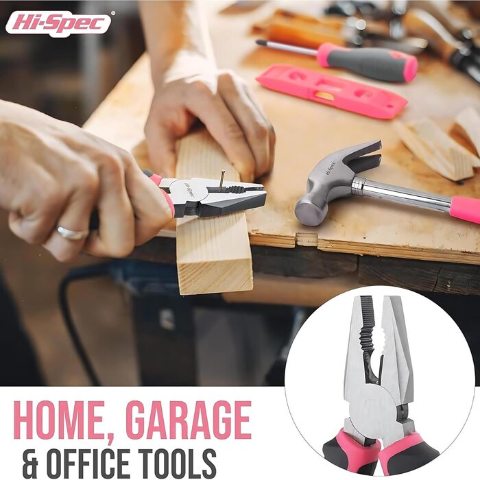 Високоякісний домашній набір інструментів для жінок 42 шт. Невеликий ящик з рожевими інструментами та ручкою викрутки 2-в-1 для ре