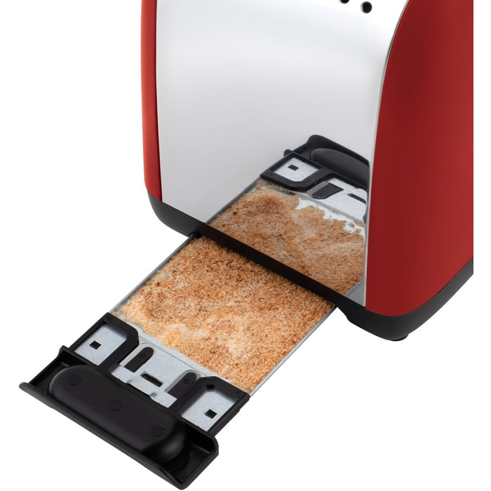 Тостер Russell Hobbs на 2 скибочки Кольори Плюс Нержавіюча сталь Червоний (надширокі слоти для тостів, в т.ч. підставка для булочо