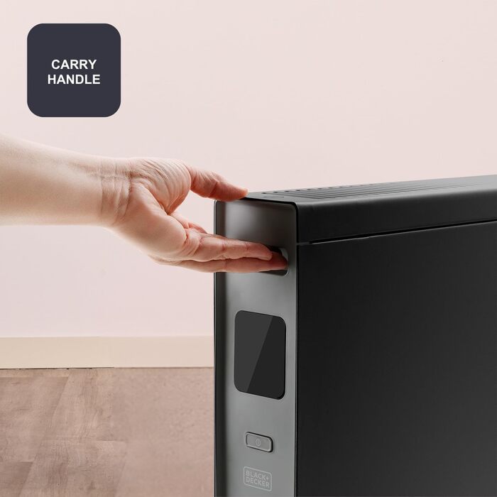 Конвекторний обігрівач, обігрівач, вентилятор, 2000 Вт, світлодіодний дисплей, 2 рівні потужності, таймер, захист від перегріву, ручка для перенесення, чорний 2000 Вт Цифровий, 2001E -