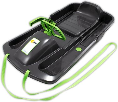 Кермові сани Snow Fox 95 см Сертифіковано TV вкл. тяговий трос складна система рульового керування холодостійкий та світлостійкий пластик Зроблено в Німеччині Snow Fox Anthracite