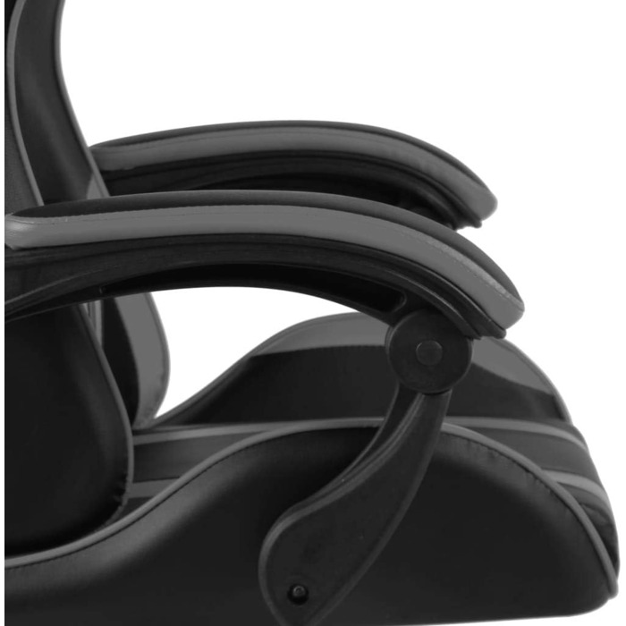 Ігрове крісло LAPOOH, офісне крісло, ігрове крісло, письмове крісло, обертове крісло, чорно-сіра штучна шкіра