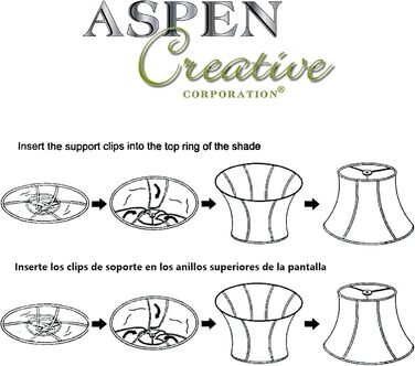 Абажур-павук Aspen Creative 38001, конусної форми, бежевий, 45.7 см (22.9 x 45.7 x 33 см), складаний