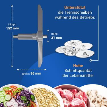 Заміна крила безперервного подрібнювача VIOKS для Bosch MUM Аксесуари 10000314 Вісь водія для кухонного комбайна Bosch MUM - MUZ9vl1 / Bosch Optimum Аксесуари MUM5 MUM9 Запасні частини Аксесуари та інші