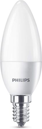 Світлодіодна лампа Philips замінює 40 Вт, E14, теплий білий (2700 Кельвін), 470 люмен, свічка, упаковка 4 шт.