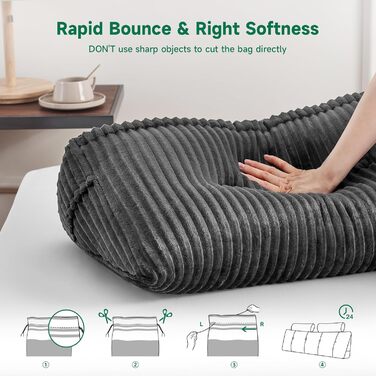 Подушка-книжка Z-hom, клиноподібна подушка, подушка для читання для ліжка та дивана, затишна подушка для спини, практична бічна кишеня, знімний чохол, з круглою подушкою для голови (сіра, 200 * 50 * 20 см) сіра 200 x 50 x 20 см