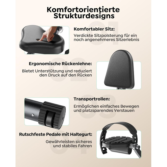 Новий складаний велотренажер Toputure із застосунком, ергометр 5-в-1 з тросами опору для рук і ніг, 16 магнітних рівнів опору, домашній тренажер до 140 кг, ультратихий зелений