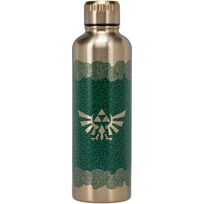 Офіційно ліцензована металева пляшка для води Paladone Tears of the Kingdom Zelda, декор та подарунок для фанатів геймерів, аксесуар для ігрового столу для всіх вікових груп, колекційний посуд для напоїв.