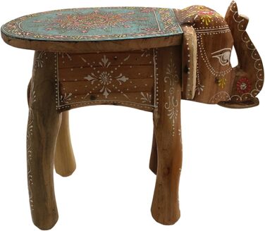 Табурет Gall&Zick Слон ручної роботи Бірюзовий дизайн мандали, дерево манго, приблизно 30 28 42 см декоративний журнальний столик/табурет кольору бірюзи