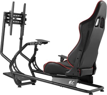 Ігрове крісло 3 в 1 для гоночного симулятора RS160 з чохлом зі штучної шкіри, підставкою для керма, кріпленням для телевізора (до 50 дюймів, макс. VESA 400x400)