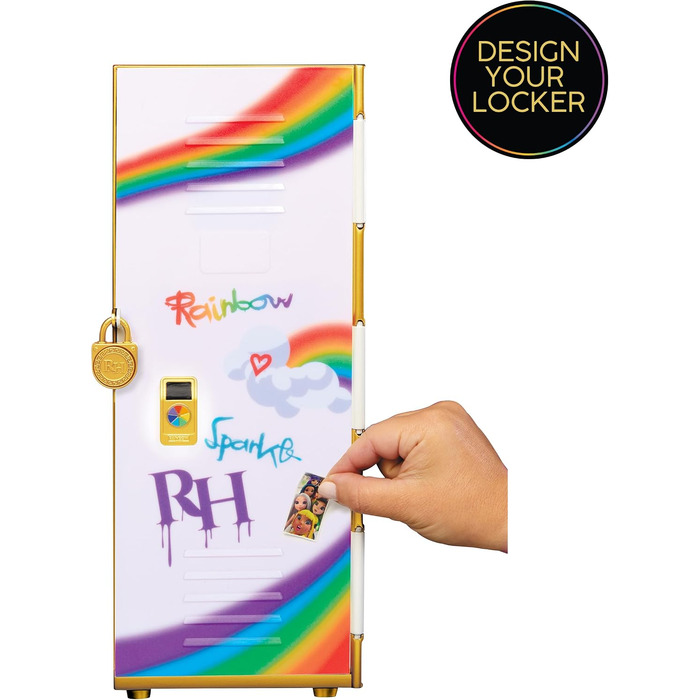 Ігровий набір Rainbow High Design & Style шафа з полицями, вішалки, аксесуари та стікери, для дітей 4-12 років, райдужний