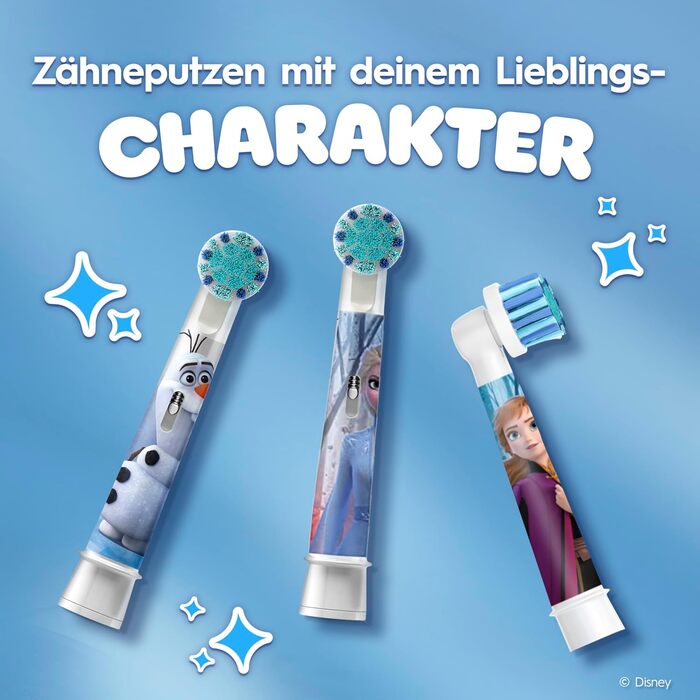 Насадки для дитячої електричної зубної щітки Oral-B Pro Kids Frozen оригінальні змінні насадки, надзвичайно мякі щетинки, для дітей від 3 років білі, 8 шт.
