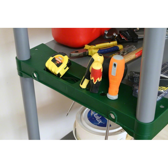 Пластиковий стелаж PROREGAL &quotСірий ведмідь&quot Високий ВxШxГ 180x100x46 см Вантажопідйомність полиці 120 кг Сіро-зелений Пластиковий стелаж для підвалу, стелаж для зберігання, безригельний стелаж ВxШxГ 180x100x46 см сіро-зелений