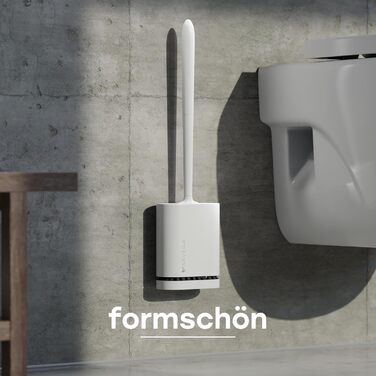 Силіконова щітка для туалету з плоскою та гнучкою головкою - Силіконова щітка для туалету зі швидковисихаючим тримачем - Сучасна щ