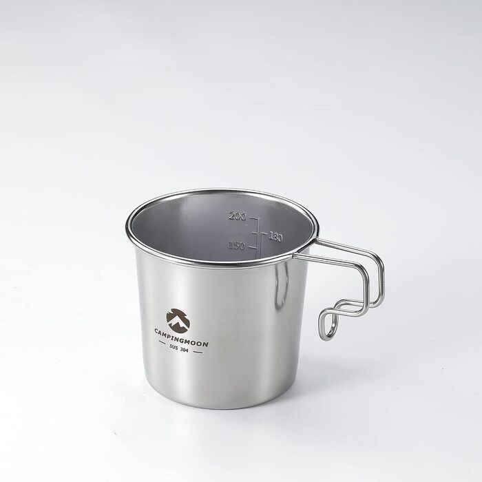 Пивний кухоль Campingmoon 304 з нержавіючої сталі, маленький, 210 мл, S-190 (комплект з 2 предметів), сріблястий