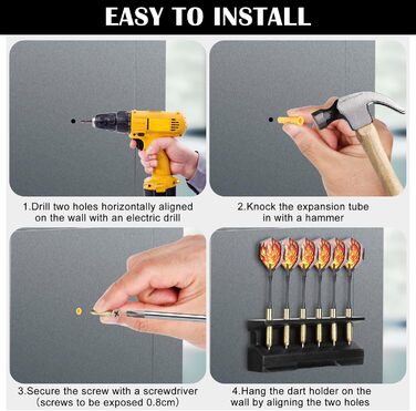 Дерев&39яний тримач для дротиків 2-в-1 та настінне кріплення Декоративний тримач для дротиків Презентаційна стійка для дротиків Кріплення для дротиків для домашнього використання Чорний 15 x 3,7 x 5,8 см