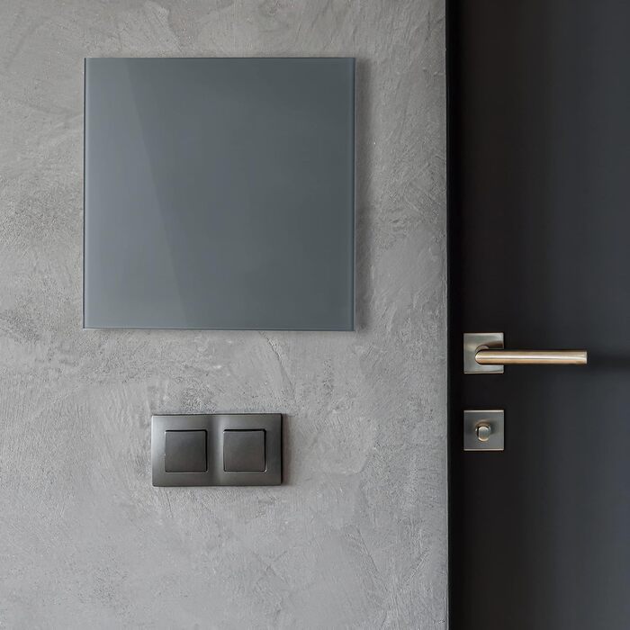 Сучасна скринька для ключів BALOU зі скляною магнітною дошкою - Магнітна дошка для пам&39яток з 6 магнітами та ручкою - Велика шафа для ключів з 20 гачками - Ідеально підходить для коридору, вхідної зони, офісу - 33x33x6,8 см Антрацит