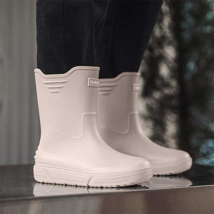 Водне взуття, гумові чоботи, гумові чоботи, чоловічі, європейський стиль, нековзні, для кухні, активного відпочинку, риболовлі, подорожей та походів, розмір 2, білі, 40 2/3 EU