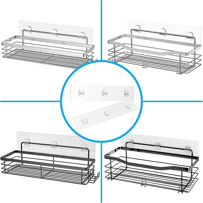 Клейкі гачки Orimade клейка поверхня для полиці душової кабіни Shower Caddy - 2 шт.