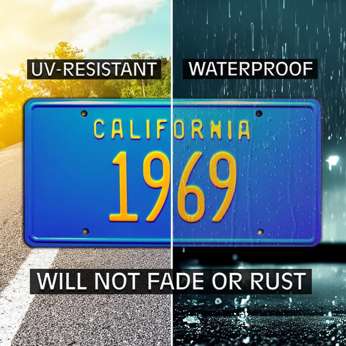 Каліфорнійський вінтажний хот-род 1969 Косметичний номерний знак з металевим тисненням