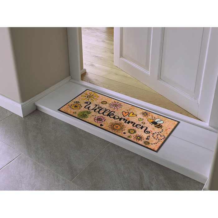 Килимок для дверей, що можна прати та сушити, Принеси удачу, 35x75 см, для використання всередині та зовні приміщень, можна прати, 35 x 75 см (прямокутний)