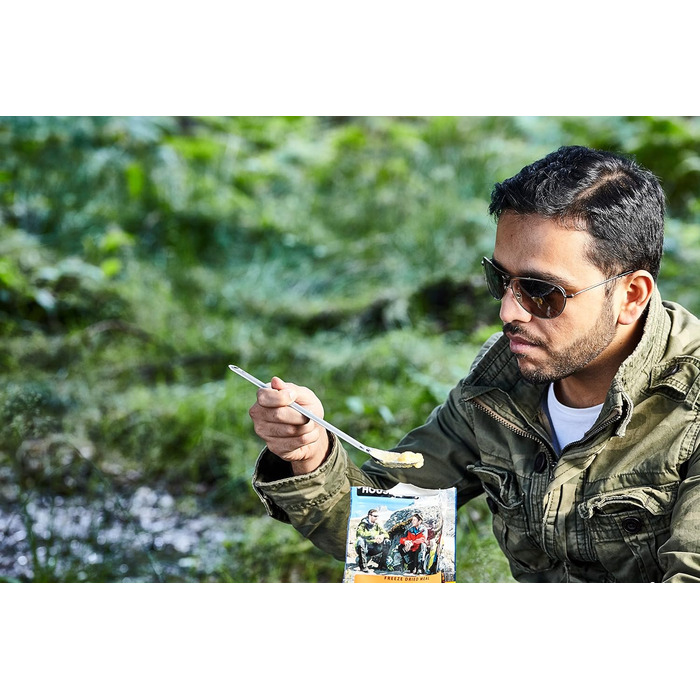 Мм, найдовший титановий кухоль-спорк з довгою ручкою та титановою ложкою, довгий кухоль-спорк та довга чаша-ложка поліровані для приємного відчуття гладкості в роті, постачається з водонепроникним тканинним чохлом., 245