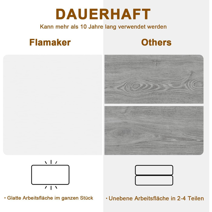 Стіл Flamaker з регульованою висотою, повна стільниця 110 x 53 см, електричний стіл, регульована висота для роботи сидячи та стоячи, комп&39ютерний стіл з функцією пам&39яті, стіл для роботи стоячи, білий, 110 x 53 см