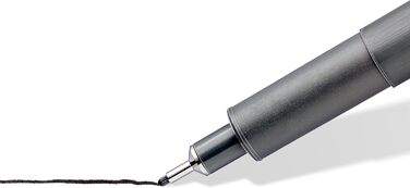 Чорні пігментні вкладиші STAEDTLER різної ширини лінії, документостійкі пігментні чорнила, довгий металевий наконечник, тривалий термін служби, 12 вкладишів у 12 ширині ліній, 308-9 TB12