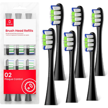 Насадки для щітки Oclean, 6 шт. змінна насадка для щітки з очищувачем язика, щітки для видалення нальоту, сумісні із зубною щіткою Oclean, чорна чорна 6 шт.