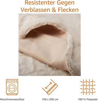 Ковдра зі штучного хутра Storeo Basics, без підігріву, кольору слонової кістки, 150 x 200 см