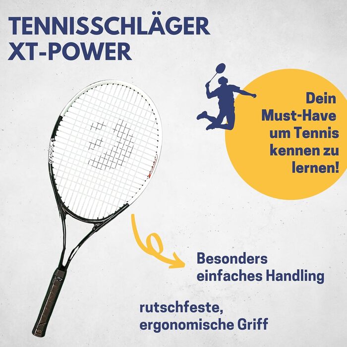 Тенісна ракетка XT-Power PRO 27" найлегша 250 г L3 для початківців алюміній + графіт діти підлітки дорослі у комплекті фірмовий чохол голова 105" XL sweet spot оригінал 2025