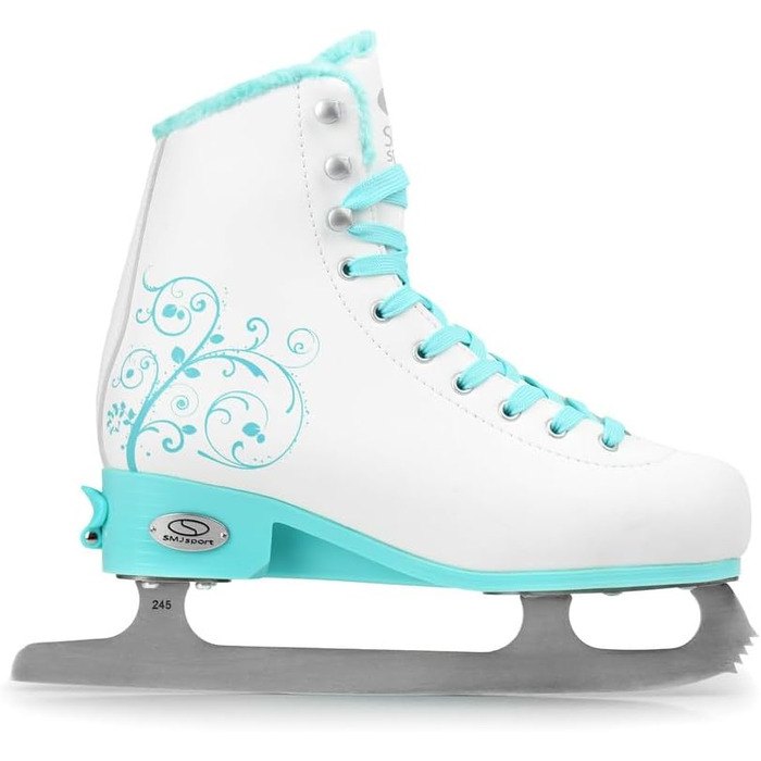 Регульовані ковзани SMJ Snowbella для жінок та дівчат, класичні ковзани, білі/м&39ятні Розміри 31-34, 35-38, 39-42 L (39-42)