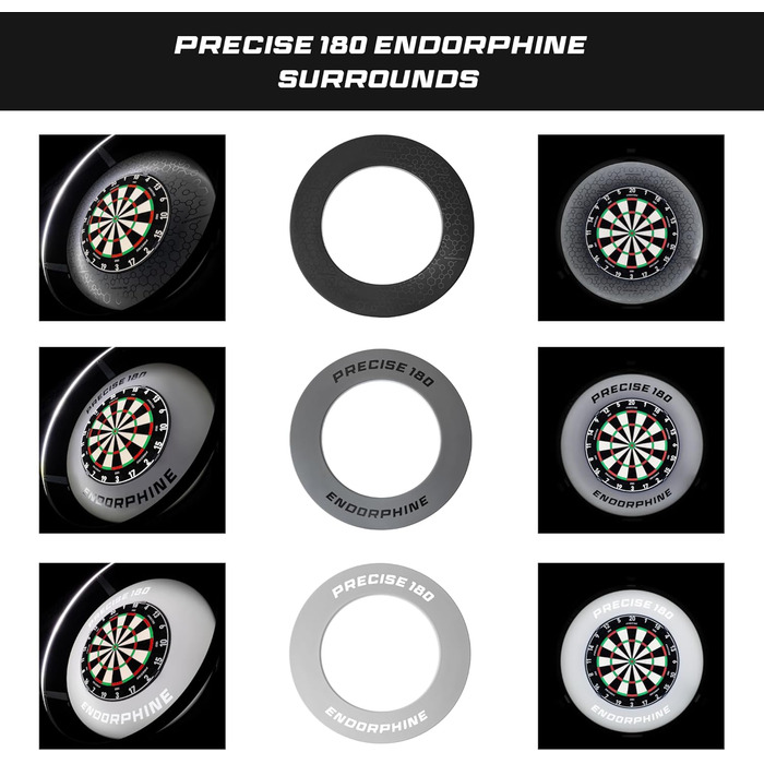 Мішень для дартсу Endorphine - Преміум-мішень для дартсу з цільним кільцем з номером - 18 кольорів - Кільце з номером для дартсу - Аксесуари для дартсу, колір Nordic Grey