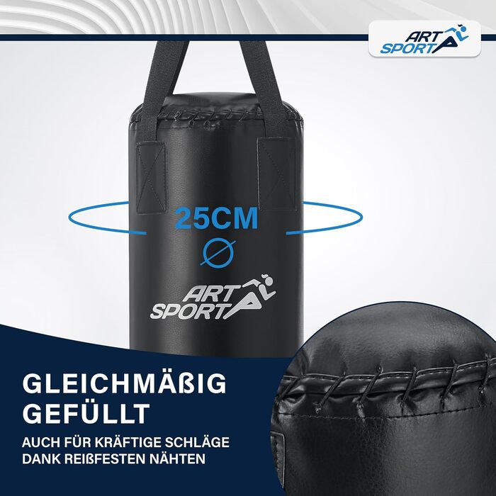 Боксерська груша ArtSport Punching Bag Kids - підвісна боксерська груша 8 кг в комплекті з боксерськими рукавичками, бинтом і кріп