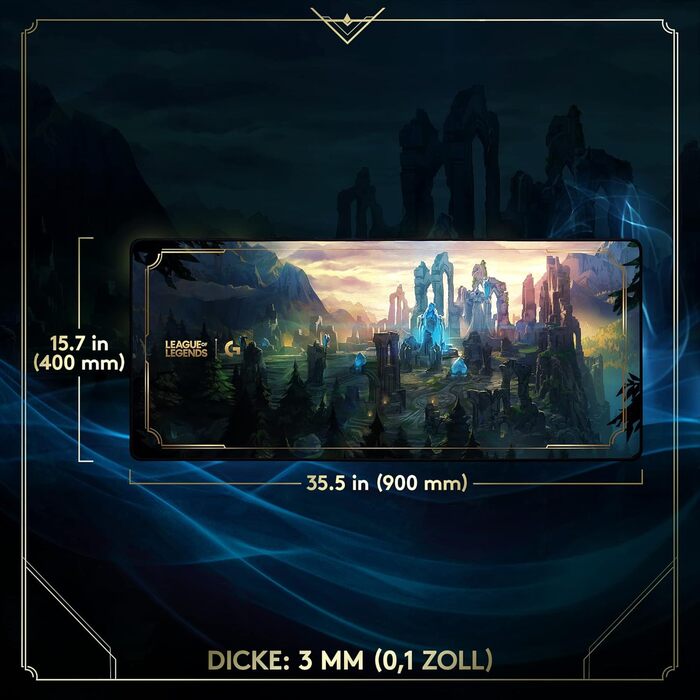 Тканинний килимок для ігрової миші Logitech G840 XL - 0,12-дюймовий, міцний гумовий килимок, оптимізована поверхня, офіційне видан