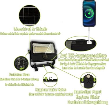 Світлодіодний кемпінговий світильник із сонячними ліхтарями для зовнішнього використання CCT3 із 5 режимами сонячного прожектора 1100 лм 90 Вт, акумуляторний сонячний світильник для огорожі IP65, водонепроникний настінний світильник 4800 мАг, акумулятор д