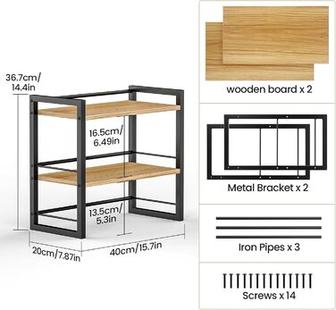 Дерев&39яний органайзер для настільних полиць, міні-настільна полиця для зберігання книг, настільні полиці для робочого столу та комода (чорний)