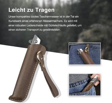 Тонкий складаний ніж, кишеньковий ніж з дерев'яною ручкою, одноручний ніж з піхвами, EDC ніж, ніж для джентльменів, ніж для активн