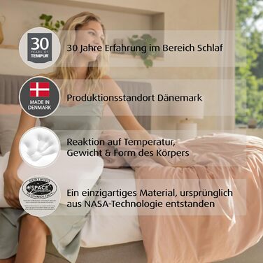 Дитяча подушка TEMPUR Original Junior, ергономічна подушка для підтримки шиї для дітей віком від 8 років, піна з ефектом пам'яті,