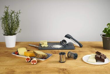 Барабанна терка Fackelmann 27911, нержавіюча сталь 18/8, білий, сріблястий і синій, 210,5X10CM Терка для барабанів білий/синьо-сірий