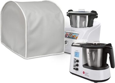 Захисний чохол HOMELAY високої якості, сумісний з Monsieur Cuisine Connect і Plus. Ручної. Матеріал Синтетична шкіра, брудовідштовхувальна, антибактеріальна. Кольорова обкладинка (сіра)