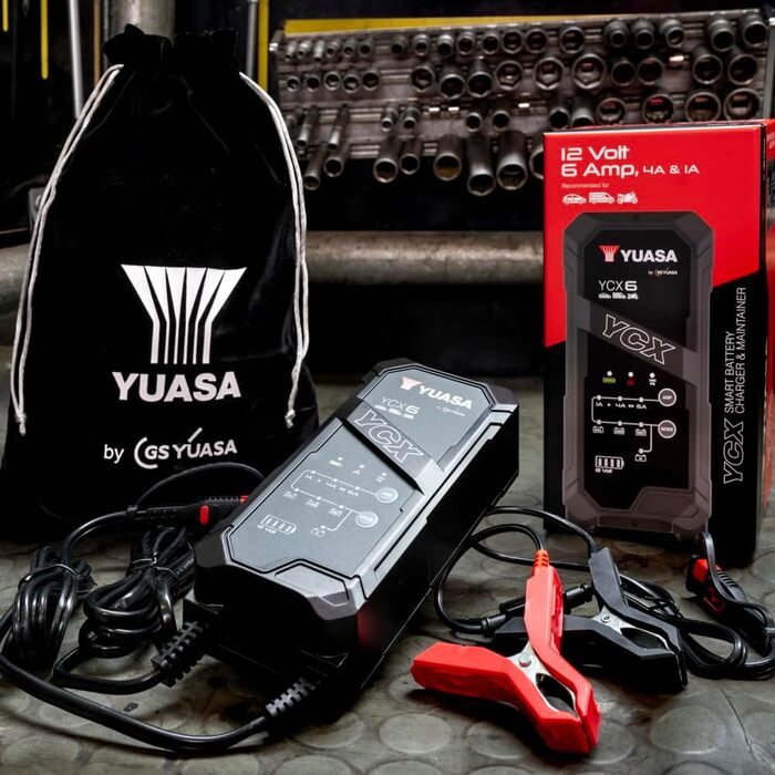 Розумний зарядний пристрій Yuasa YCX6 12V 6A для автомобілів, фургонів та мотоциклів