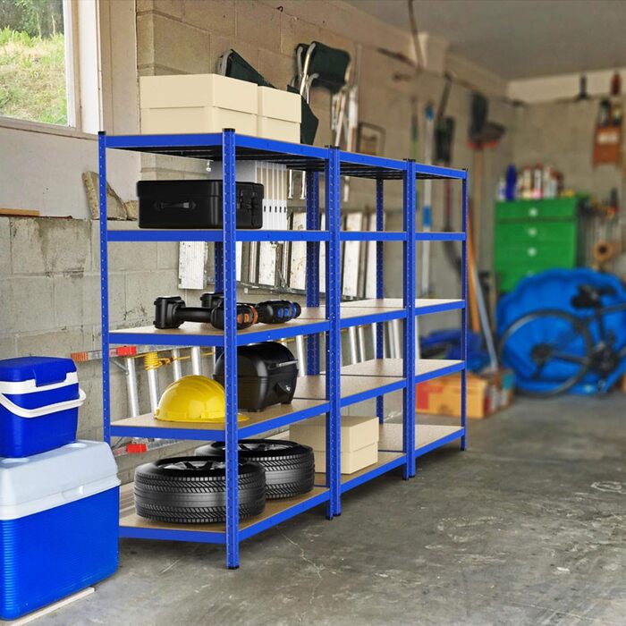 Полиця для зберігання Yaheetech 180 x 120 x 60 см, полиця для підвалу, безболтова полиця, полиця для майстерні, надміцна полиця, металева полиця, гаражна полиця, вантажопідйомність до 875 кг