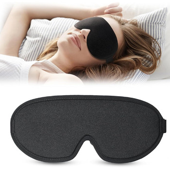 Для жінок і чоловіків, 2024 Upgrade 3D Sleep Mask for Side Sleepers, 100 Light Blocking Sleep Eye Mask, Regulable Elastic Strap for Travel, Yoga, Nap (Black)