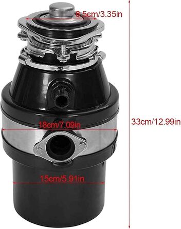 Диспоузер MytaYt MytaYtWaste з бездротовим перемикачем, подрібнювач сміття на 1000 мл безперервної подачі, побутова кухонна утилізація з бризкозахищеним покриттям/функцією захисту від перевантаження