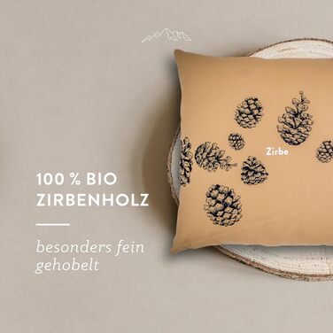 Подушка для голови AllguQuelle Natural Products з органічної швейцарської сосни зі 100 органічною стружкою швейцарської сосни (1000 г). Натуральна ароматизована подушка. Органічна подушка для голови, чиста та органічна.