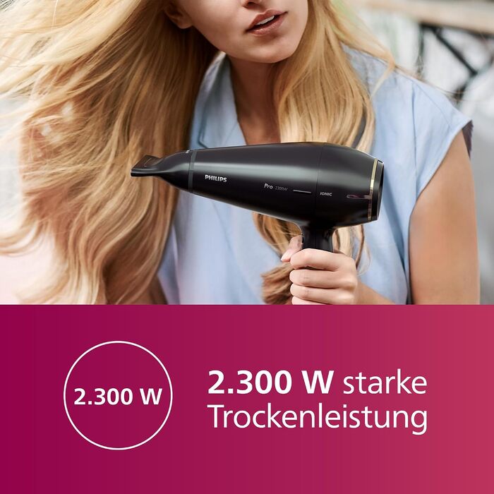 Фен Philips Prestige Pro HPS920/00 для професійного сушіння та стайлінгу, 2300 Вт, з 2 насадками