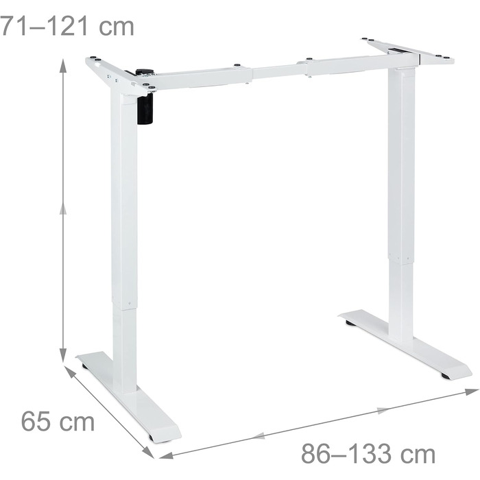 Електричний каркас столу Relaxdays з регулюванням висоти, розсувний, 71-121 см, каркас столу, сталь, білий